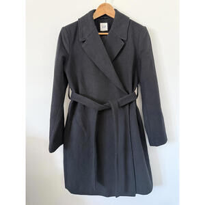 GAP MATERNITY Elegant Black Wool Wrap Coat